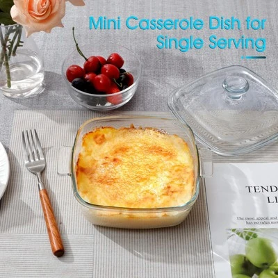 Itopfox 0.8L Glass Casserole Dish With Lid, Oven Safe Square Baking Dish, Microwave Bowl With Cover, Microwavable Cookware For Kitchen 3 Itopfox 0.8L Glass Casserole Dish With Lid, Oven Safe Square Baking Dish, Microwave Bowl With Cover, Microwavable Cookware For Kitchen - Image 3