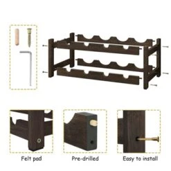 Itopfox Freestanding 2-Tier Bamboo Wine Rack For 8 Bottles, Countertop Cabinet Holder, Storage Shelf For Bar, Pantry, Wine Cellar, Basement -Itopfox Shop GUEST 2640b85f 3b48 40d3 abb4 96cbce99dadf