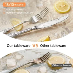 Itopfox Vintage Silverware Set, 20-Piece Stainless Steel Flatware Set For 4 With Floral Handles, Mirror Polished Utensils For Home Restaurant Wedding -Itopfox Shop GUEST 26df7008 d5da 42ed 99b4 46517c6cb209