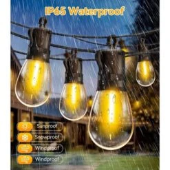 Itopfox Outdoor String Lights With Remote Control, 50Ft Waterproof Dimmable LED Patio Lighting, 15 Edison Bulbs For Backyard, Garden, Gazebo -Itopfox Shop GUEST 26fd07d8 9e54 48a7 b4aa 3369e263310b