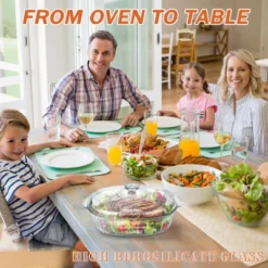 Itopfox 2.8L Glass Casserole Baking Dish With Lid, Large Oval Dish For Oven, Freezer & Microwave, Clear Container -Itopfox Shop GUEST 297cf3c0 07e7 492f 9831 a1f42f35fda0