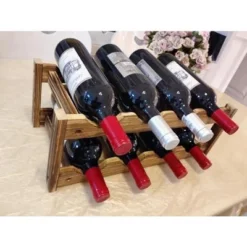 Itopfox 8-Bottle Wine Rack - Premium Carbonized Pine Wood, Two-Tier Countertop Design For Kitchen, Dining Room Or Bar 12 Itopfox 8-Bottle Wine Rack - Premium Carbonized Pine Wood, Two-Tier Countertop Design For Kitchen, Dining Room Or Bar -Itopfox Shop GUEST 2a00ab14 68bd 491d 8129 41cc169c08dd