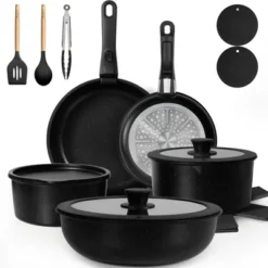 Itopfox Non Stick Cookware Set With Detachable Handles, Non Toxic Induction Kitchen Pots And Pans, Oven Safe, Easy Clean, Black -Itopfox Shop GUEST 2befa7f6 0e81 4cdd b6a1 62b20dc68d8d
