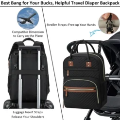 Itopfox Large Capacity Waterproof Diaper Backpack With Insulated Pockets For Baby Essentials, Maternity Travel Bag In Black -Itopfox Shop GUEST 2cbfd89e 0b01 4d0b ab42 4ce53c5804b0