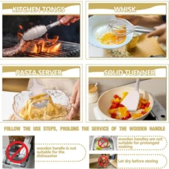 Itopfox 34-Piece Silicone Kitchen Utensil Set With Wooden Handles, Heat-Resistant Tools For Nonstick Cookware Including Grater -Itopfox Shop GUEST 2d916134 3367 4cc9 b99f 6b7981e0bd49