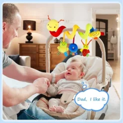 Itopfox Baby Crib Hanging Rattles Toys - Infant Worm Crib Bed Around Rattle Bell Cartoon Insect Spiral Hanging Toy For Stroller Car Seat -Itopfox Shop GUEST 2ec7ccb8 6775 4b38 9437 4a12b63492fa