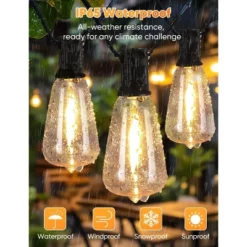 Itopfox LED Outdoor String Lights With Remote, 100FT Commercial Grade Waterproof Patio Lights, 30+2 ST38 Dimmable Edison Bulbs, Warm White Rope Light -Itopfox Shop GUEST 2f39d40a 85dc 41f1 9b1e 05a325d317b1