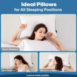 Itopfox Standard Size Pillows Set Of 4 - Cooling Supportive Hotel Pillows With Premium Soft Down Alternative Fill For Side Stomach And Back Sleepers -Itopfox Shop GUEST 2fc0b1b2 21d6 4192 9fcf 65d94021d39a