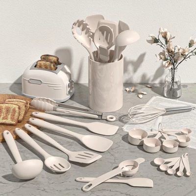 Itopfox 22-Piece Silicone Kitchen Utensil Set, Heat Resistant Cooking Tools With Spatula, Spoon, Whisk, Dishwasher Safe Gadgets For Nonstick Cookware 1 Itopfox 22-Piece Silicone Kitchen Utensil Set, Heat Resistant Cooking Tools With Spatula, Spoon, Whisk, Dishwasher Safe Gadgets For Nonstick Cookware