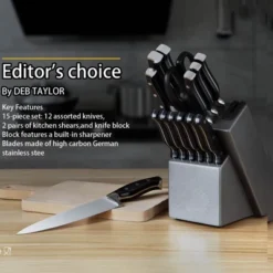 Itopfox German Stainless Steel Kitchen Knife Block Set With Built-in Sharpener - 15-Piece Knife Set For All Cooking Needs 7 Itopfox German Stainless Steel Kitchen Knife Block Set With Built-in Sharpener - 15-Piece Knife Set For All Cooking Needs -Itopfox Shop GUEST 32295f56 07f9 4d71 90ec 46bffa7b2e04