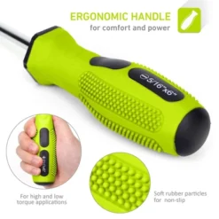 Itopfox 12-Piece Magnetic Screwdrivers Set With Slotted Phillips And Precision Screwdrivers, Repair Tool Kit With Storage Bag, Green