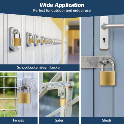 Itopfox 12-Pack Keyed Padlock, Waterproof & Rustproof Solid Brass Lock For Storage Unit, Shed, Garage & Fence Security 6 Itopfox 12-Pack Keyed Padlock, Waterproof & Rustproof Solid Brass Lock For Storage Unit, Shed, Garage & Fence Security - Image 6