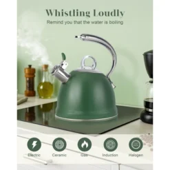 Itopfox Harriet Tea Kettle Stovetop, 2.5 Quart Whistling Stainless Steel Tea Pot With 3-Layer Base Unique Ergonomic Handle, Includes Pot Holder & Mat -Itopfox Shop GUEST 3336e8a3 5cb3 4ef6 8f4f 8f60e3c0c9cb
