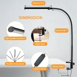 Itopfox LED Desk Lamp With Clamp, Eye-Caring Clip Light For Home Office, 3 Colors Full Brightness, Flexible Gooseneck USB Table Lamp -Itopfox Shop GUEST 3342f115 3e64 4a9d 8011 13576473cafc