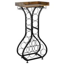 Itopfox Freestanding Wine Rack With Wood Tabletop & Glass Holder, Mini Bar Table For 14 Bottles, Space-Saving Floor Stand For Kitchen, Living Room 19 Itopfox Freestanding Wine Rack With Wood Tabletop & Glass Holder, Mini Bar Table For 14 Bottles, Space-Saving Floor Stand For Kitchen, Living Room -Itopfox Shop GUEST 350d297e 10d1 4fd7 a439 3236334be4d4
