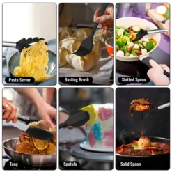Itopfox 14-Piece Silicone Cooking Utensil Set With Holder, Spatula, Ladle, Spoon, Tong For Nonstick Cookware, Heat Resistant & Stainless Steel Handle 10 Itopfox 14-Piece Silicone Cooking Utensil Set With Holder, Spatula, Ladle, Spoon, Tong For Nonstick Cookware, Heat Resistant & Stainless Steel Handle -Itopfox Shop GUEST 36843aa9 5d97 4bc3 877c e9372db2b647