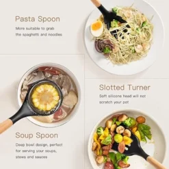 Itopfox 39-Piece Silicone Cooking Utensil Set With Wooden Handle, Heat Resistant Up To 446°F, BPA-Free Kitchen Gadgets For Nonstick Cookware (Black) -Itopfox Shop GUEST 3a210057 0b8d 440e 8ba7 f65dc2278dd3