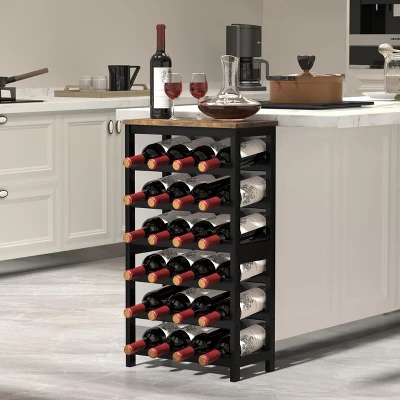 Itopfox 6-Tier Bamboo Wine Rack Freestanding Floor, 24 Bottles Wine Storage Shelves With Table Top, Stackable Display For Kitchen, Bar Rustic Brown 1 Itopfox 6-Tier Bamboo Wine Rack Freestanding Floor, 24 Bottles Wine Storage Shelves With Table Top, Stackable Display For Kitchen, Bar Rustic Brown