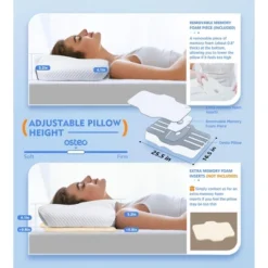 Itopfox Osteo Cervical Pillow For Neck Pain Relief, Hollow Design Odorless Memory Foam Pillows With Cooling Case, Orthopedic Bed Pillow For Sleeping -Itopfox Shop GUEST 3ad5a405 df69 4ea1 827b bd64d95b52ce