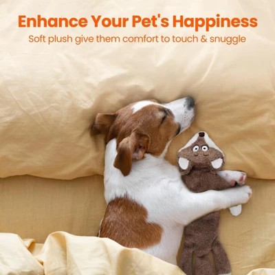 Itopfox No Stuffing Squeaky Crinkle Plush Dog Toys For Aggressive Chewers, Puppy Teething Toys For Small, Medium, Large Breed, Cute Bunny & Redfox 2 Itopfox No Stuffing Squeaky Crinkle Plush Dog Toys For Aggressive Chewers, Puppy Teething Toys For Small, Medium, Large Breed, Cute Bunny & Redfox - Image 2