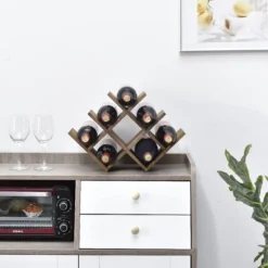 Itopfox 8-Bottle Countertop Wine Rack, Wooden 3-Tier Wine Bottle Holder For Bar Table, Wine Cabinet, Free Standing Display And Storage Shelves Brown 16 Itopfox 8-Bottle Countertop Wine Rack, Wooden 3-Tier Wine Bottle Holder For Bar Table, Wine Cabinet, Free Standing Display And Storage Shelves Brown -Itopfox Shop GUEST 3b635591 403c 41d1 9687 39adce1d04f4