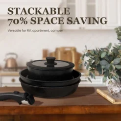 Itopfox Non Stick Cookware Set With Detachable Handles, Non Toxic Induction Kitchen Pots And Pans, Oven Safe, Easy Clean, Black -Itopfox Shop GUEST 3b847072 7439 460c af57 70f7e2cc7f55