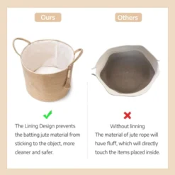 Itopfox Woven Storage Basket With Wooden Bead Decoration, Natural Rope Basket For Toys, Clothes, Shoes, Plant Organizer Bin With Handles, Home Decor -Itopfox Shop GUEST 3b898293 54c8 429b bb63 8bc56111f921