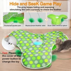 Itopfox Interactive Cat Toy With Moving Feathers & Real Mouse Sounds, Touch Activated Exercise Toy For Indoor Cats, Rechargeable -Itopfox Shop GUEST 3c072326 38e8 4327 87e4 76cbd659d99d