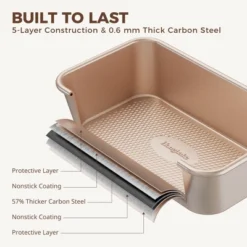 Itopfox 9-Piece Nonstick Baking Pans Set With Diamond Texture, Includes Cookie Sheet, Cake Pan, Roasting Pan, Muffin Tin, Gold 15 Itopfox 9-Piece Nonstick Baking Pans Set With Diamond Texture, Includes Cookie Sheet, Cake Pan, Roasting Pan, Muffin Tin, Gold -Itopfox Shop GUEST 3c358b06 0ae6 4856 bc62 2e366e09b43f