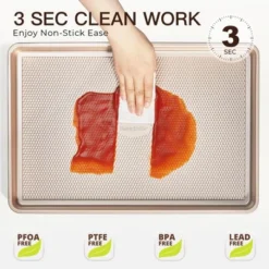 Itopfox Nonstick Cookie Sheet Pan Set Of 3, Heavy Duty Baking Trays With Diamond Texture, Oven Safe For Even Baking, Elegant Champagne Gold Finish -Itopfox Shop GUEST 3d0b3cc6 4370 440e 8fae 5ef089d78a47