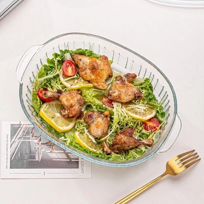 Itopfox 4-Piece Glass Casserole Baking Dish Set With Lids, Includes 2 Casseroles For Baking, Serving And Storing, Borosilicate Glass 3 Itopfox 4-Piece Glass Casserole Baking Dish Set With Lids, Includes 2 Casseroles For Baking, Serving And Storing, Borosilicate Glass - Image 3