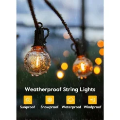 Itopfox 38Ft Outdoor String Lights With Remote & 15 Shatterproof LED Bulbs - Waterproof Patio Hanging Lamps For Porch Balcony Bistro Cafe -Itopfox Shop GUEST 3edee089 e208 44cd 9525 fdf91ced7aca