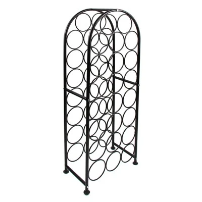 Itopfox 23 Bottle Arched Freestanding Floor Metal Wine Rack Holder Stand For Kitchen Bar Cellar Dining Room Black 6 Itopfox 23 Bottle Arched Freestanding Floor Metal Wine Rack Holder Stand For Kitchen Bar Cellar Dining Room Black - Image 6