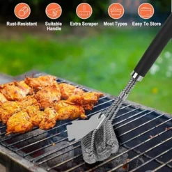 Itopfox Grill Brush With Scraper, BBQ Grill Brush With Handle, Stainless Steel Grill Grate Cleaner, Safe Grill Accessories For Grill/Smoker/Gas, Etc. -Itopfox Shop GUEST 400ecbb2 0b5f 4937 b0d6 d666a821872c