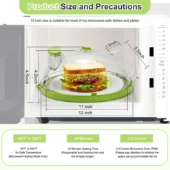 Itopfox Microwave Splatter Cover With Steamer, Clear Lid For Food, Kitchen Accessories For Microwave Oven, Green -Itopfox Shop GUEST 4091cb22 b2d8 4de2 a4a3 eccffc6fafa8