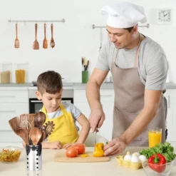 Itopfox 10-Piece Wooden Kitchen Utensil Set - Teak Wood Spoons, Spatulas, Ladle For Non-Stick Cookware, Cooking Tools With Hanging Holes 9 Itopfox 10-Piece Wooden Kitchen Utensil Set - Teak Wood Spoons, Spatulas, Ladle For Non-Stick Cookware, Cooking Tools With Hanging Holes -Itopfox Shop GUEST 410cef46 2559 44f6 a462 f1b8b4144efc