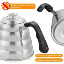 Itopfox Pour Over Coffee Kettle With Thermometer - Premium Stainless Steel Gooseneck Tea Kettle For Drip Coffee, French Press And Tea Works On Stove -Itopfox Shop GUEST 41b286ae 1332 430c a511 140ae35fb416