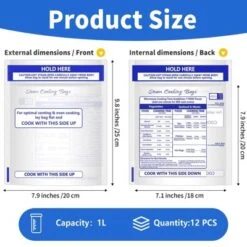 Itopfox 12 Pcs Reusable Microwave Steamer Cooking Bags For Vegetables Potatoes Meat, Perfect For Healthy Steam Cooking, Preserves Nutrients