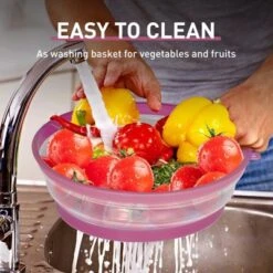 Itopfox Collapsible Microwave Splatter Cover With Vent Holes, Foldable Lid For Dishes & Bowls, Multi-Use Kitchen Splatter Guard & Colander (Purple) -Itopfox Shop GUEST 43e11f9c 0801 4067 aee1 b69b912b0409