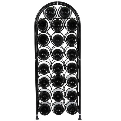 Itopfox 23 Bottle Arched Freestanding Floor Metal Wine Rack Holder Stand For Kitchen Bar Cellar Dining Room Black 2 Itopfox 23 Bottle Arched Freestanding Floor Metal Wine Rack Holder Stand For Kitchen Bar Cellar Dining Room Black - Image 2
