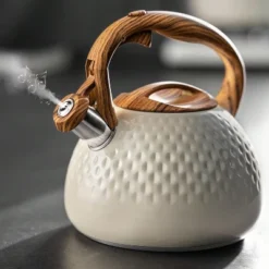 Itopfox Tea Kettle With Wood Pattern Handle, Loud Whistle, Food Grade Stainless Steel, Anti-Hot Handle, Rust-Resistant, Suitable For All Heat Sources -Itopfox Shop GUEST 450cbeba 7d3d 4394 8f61 b958251ad3ab