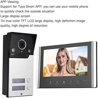 Itopfox Video Intercom System With 7in LCD Screen, HD Video Door Phone Kit For Home, 120° Wide Angle, Easy To Operate, AC100-240V (US Plug) 7 Itopfox Video Intercom System With 7in LCD Screen, HD Video Door Phone Kit For Home, 120° Wide Angle, Easy To Operate, AC100-240V (US Plug) - Image 7