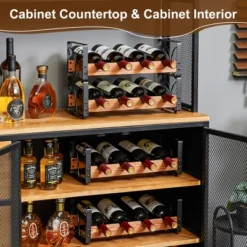 Itopfox 3-Tier Stackable Wine Rack For Cabinet, Solid Wood & Wrought Iron Wine Bottle Holder, Kitchen Bar Dining Room Storage Shelf 12 Itopfox 3-Tier Stackable Wine Rack For Cabinet, Solid Wood & Wrought Iron Wine Bottle Holder, Kitchen Bar Dining Room Storage Shelf -Itopfox Shop GUEST 479eb471 e476 40a9 b955 d51bc0cca480