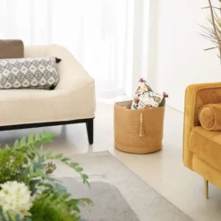 Itopfox Woven Storage Basket With Wooden Bead Decoration, Natural Rope Basket For Toys, Clothes, Shoes, Plant Organizer Bin With Handles, Home Decor -Itopfox Shop GUEST 47e82cc1 c952 4190 80a4 e9bbd06f5dde