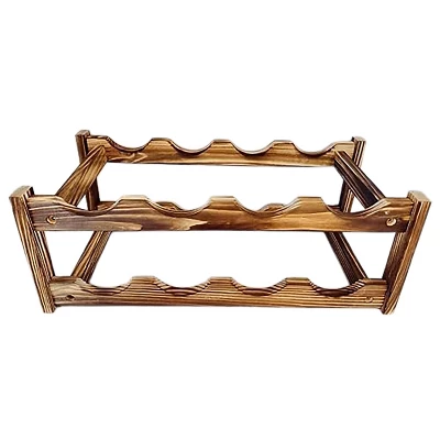 Itopfox 8-Bottle Wine Rack - Premium Carbonized Pine Wood, Two-Tier Countertop Design For Kitchen, Dining Room Or Bar 10 Itopfox 8-Bottle Wine Rack - Premium Carbonized Pine Wood, Two-Tier Countertop Design For Kitchen, Dining Room Or Bar - Image 10