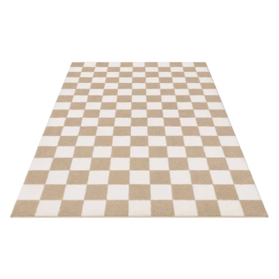 Itopfox Super Soft Fluffy Checkered Shaggy Area Rug, Beige And White Fuzzy Carpet For Living Room Bedroom Kids Room Nursery Dorm Home Decor 9 Itopfox Super Soft Fluffy Checkered Shaggy Area Rug, Beige And White Fuzzy Carpet For Living Room Bedroom Kids Room Nursery Dorm Home Decor - Image 9