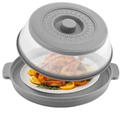Itopfox Microwave Splatter Cover With Anti-scald Base Plate, Large Plastic & Silicone Vented Collapsible Guard Lid, Plate Holder & Kitchen Colander -Itopfox Shop GUEST 49ce8d42 9d92 416d 9c50 09b5c3b9bbcf