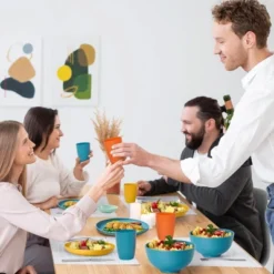 Itopfox Wheat Straw Dinnerware Set-16 Unbreakable Plates, Bowls, Cups & Sauce Dishes, Microwave & Dishwasher Safe For Kitchen, Parties & Camping -Itopfox Shop GUEST 4a6a131f 5f59 4d11 bfb0 b73730e40a62