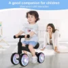 Itopfox Baby Balance Bike For 12-36 Months Kids, Toddler First Birthday Gift, No Pedal 4 Wheels Bicycle, Indoor & Outdoor Play Colorful, Black-Light