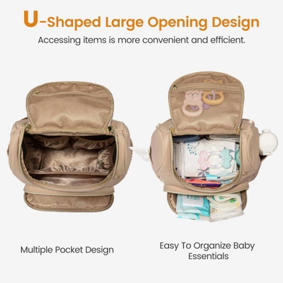 Itopfox Small Waterproof Diaper Backpack With Changing Pad, Stylish Baby Bag For Travel, Includes Stroller Buckles, 14 Inch 7 Itopfox Small Waterproof Diaper Backpack With Changing Pad, Stylish Baby Bag For Travel, Includes Stroller Buckles, 14 Inch - Image 7